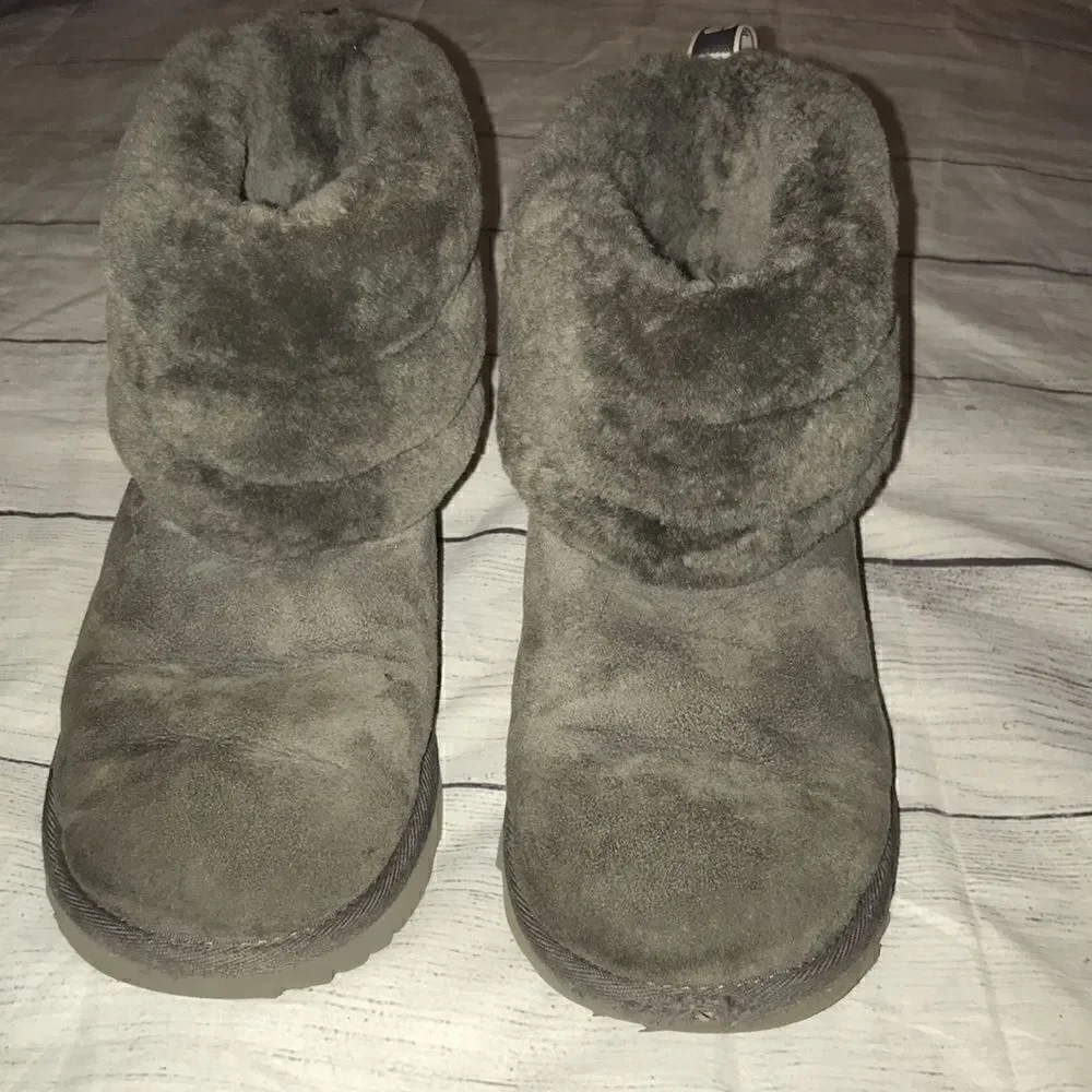 UGG Kids' Fluff Mini Quilted Boots Charcoal